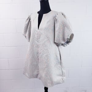 NWT Mable Anthropologie Light Blue Puff Sleeve Mini Dress Babydoll Mini Dress LG